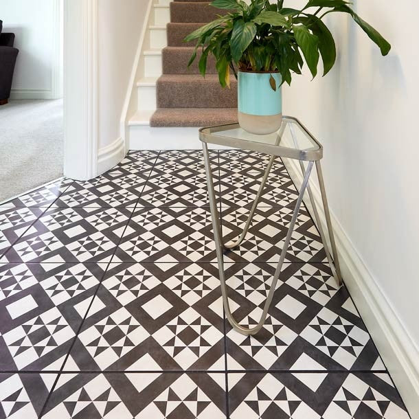 Retro Black Feature Floor Tile BCT53606 TilesDecor