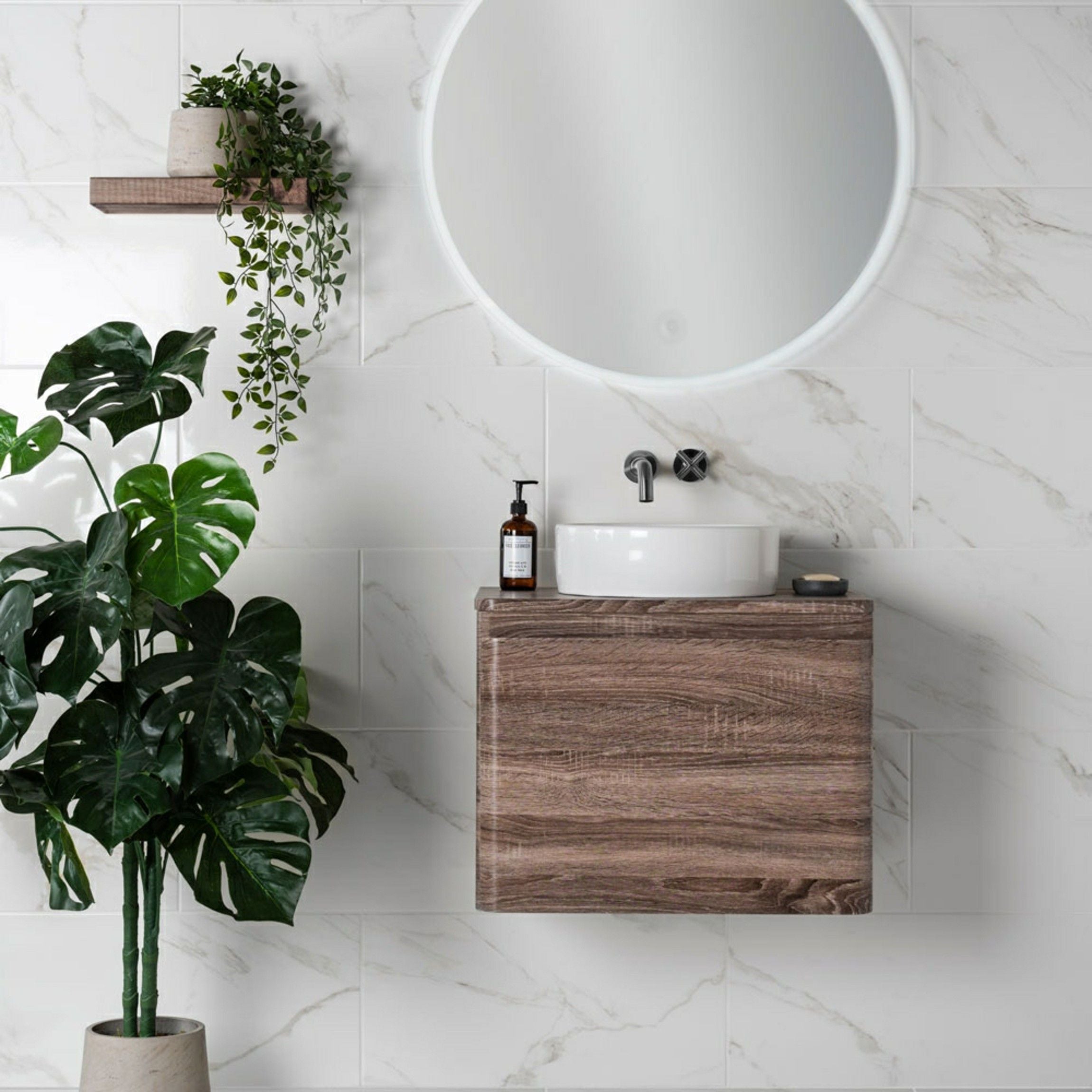 White Polished Marble Wall and Floor Tile 30x60cm https://tile.co.uk/collections/floor-tiles/products/30x60cm-statuario-mercury-polished-tile