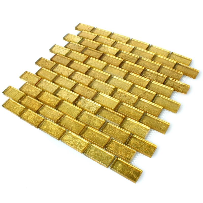 Allure Gold Glass Mosaic Tile Mosafil FL90053 Axel XCM 8GO35