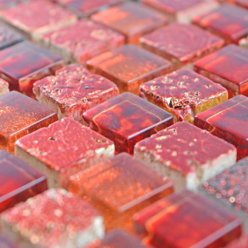 Cleopatra Red Natural Stone Glass Mosaic Mosafil TM34413 Axel XCM M720