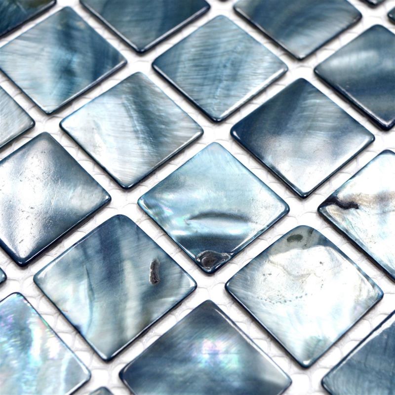 Mosaic Tiles Nacre Xenia Blue Grey Mosafil TM34465, Axel SM 2582