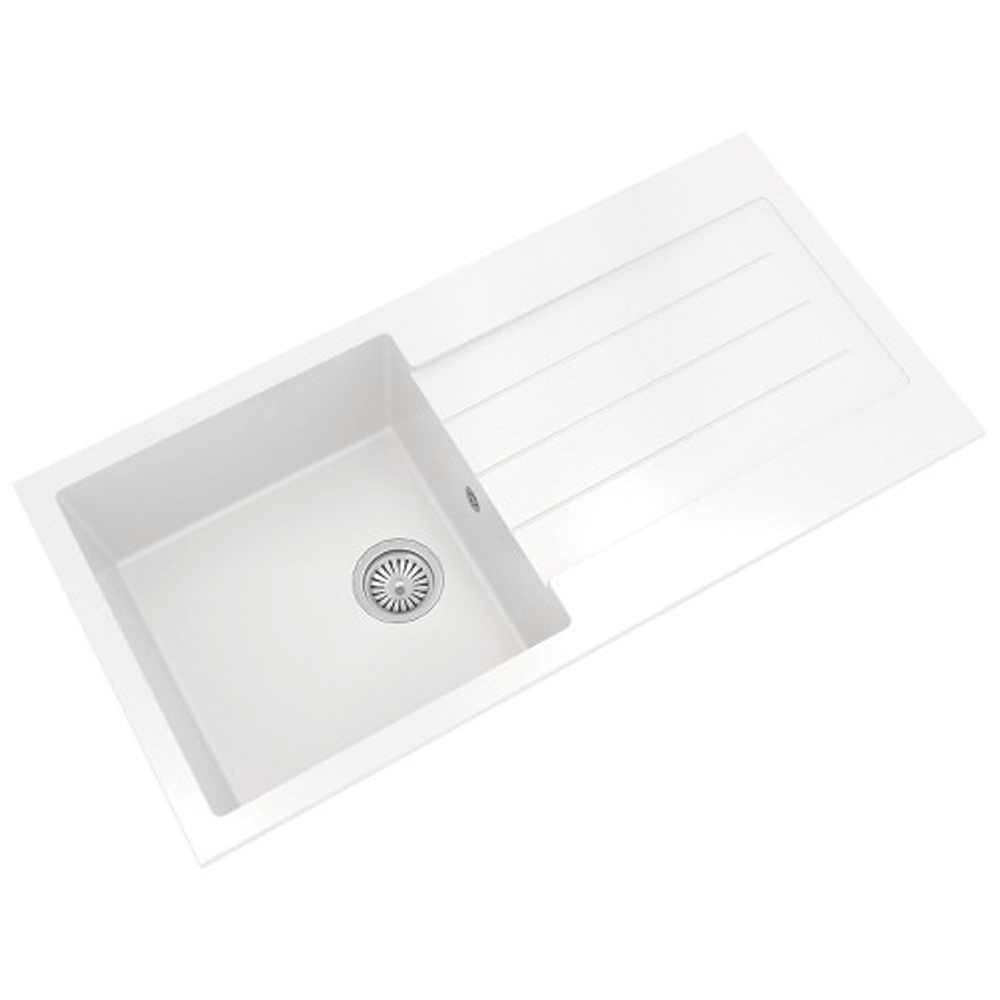 ELLSI Comite Matt White Single Bowl & Drainer Inset Sink, PDT-000101 Ellsi
