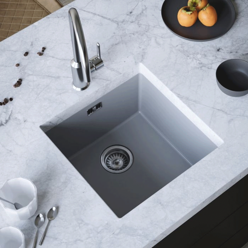 ELLSI Comite Matt Grey Single Bowl Inset/Undermounted Sink, PDT-000097 Ellsi