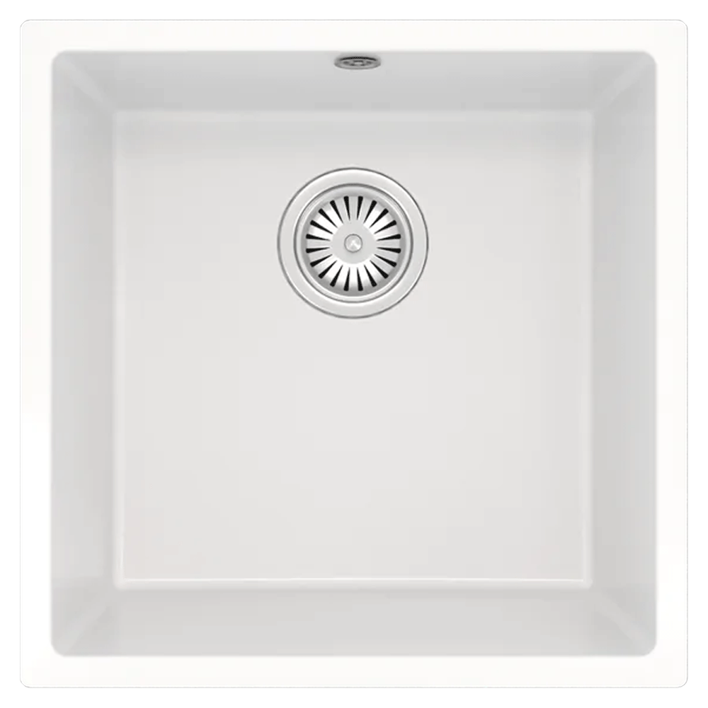 ELLSI Comite Gloss White Single Bowl Inset/Undermounted Sink, PDT-000103 Ellsi