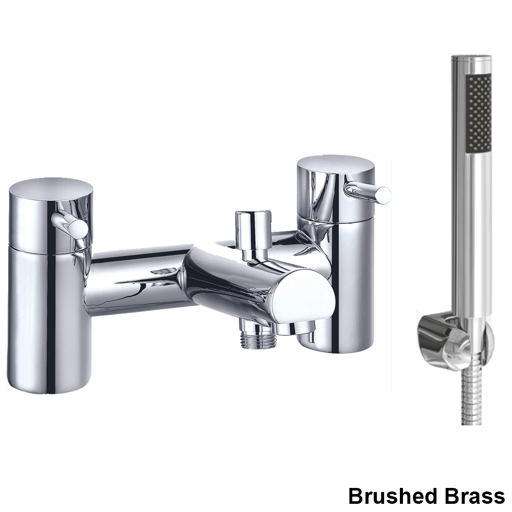 Ellsi Juke Bath Shower Mixer Tap with Shower Handset and Holder - Brushed Brass, PDT-000699 Ellsi