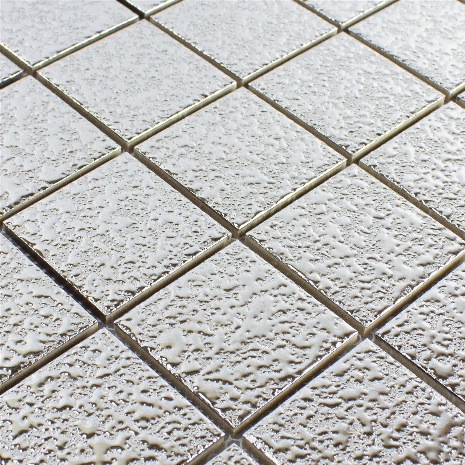 Crackle Silver Ceramic Mosaic TilesDecor