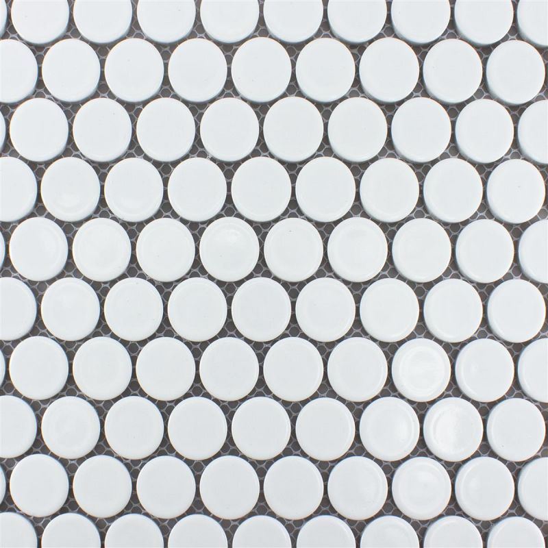 Blanc Penny Gloss Mosaic Tile Mosafil TM35358 Axel Knopf 100N