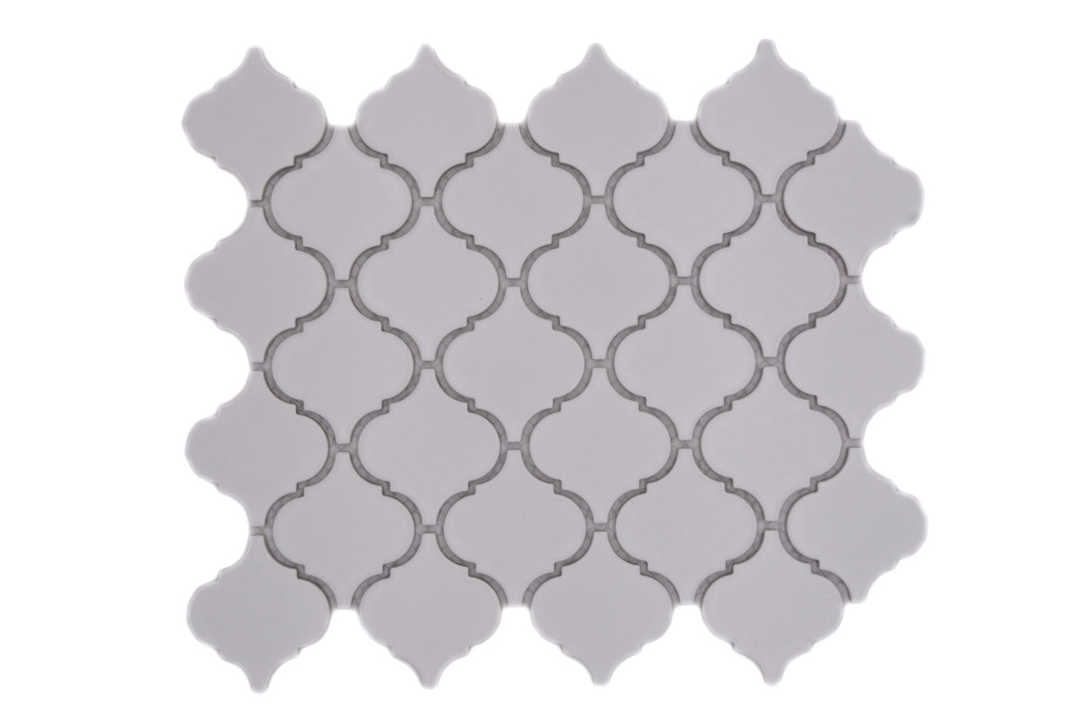 White Matt Arabesque Mosaic Tile HUH CLP 2BG