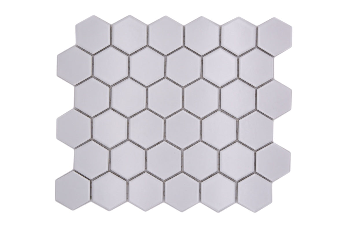 Hexagon Matt White Mosaic Tile (Copy) HUH HX 085