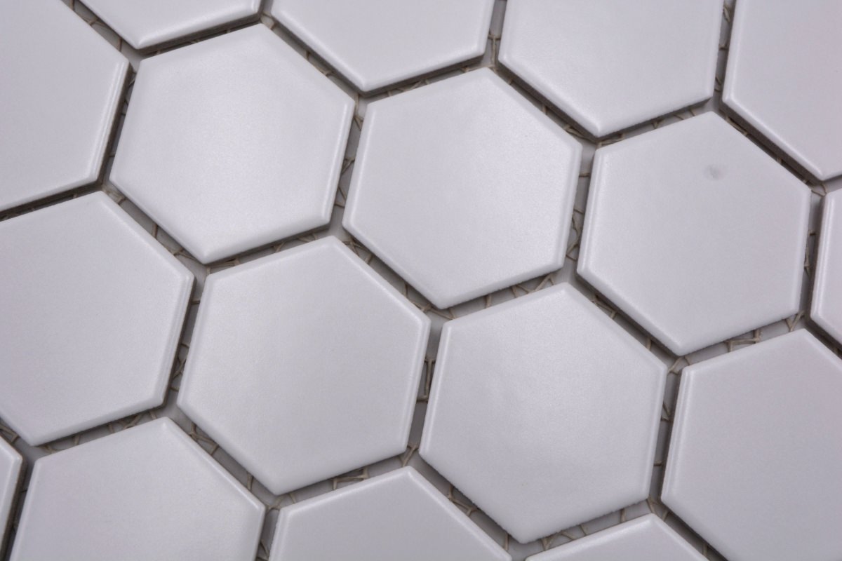 Hexagon Matt White Mosaic Tile (Copy) HUH HX 085