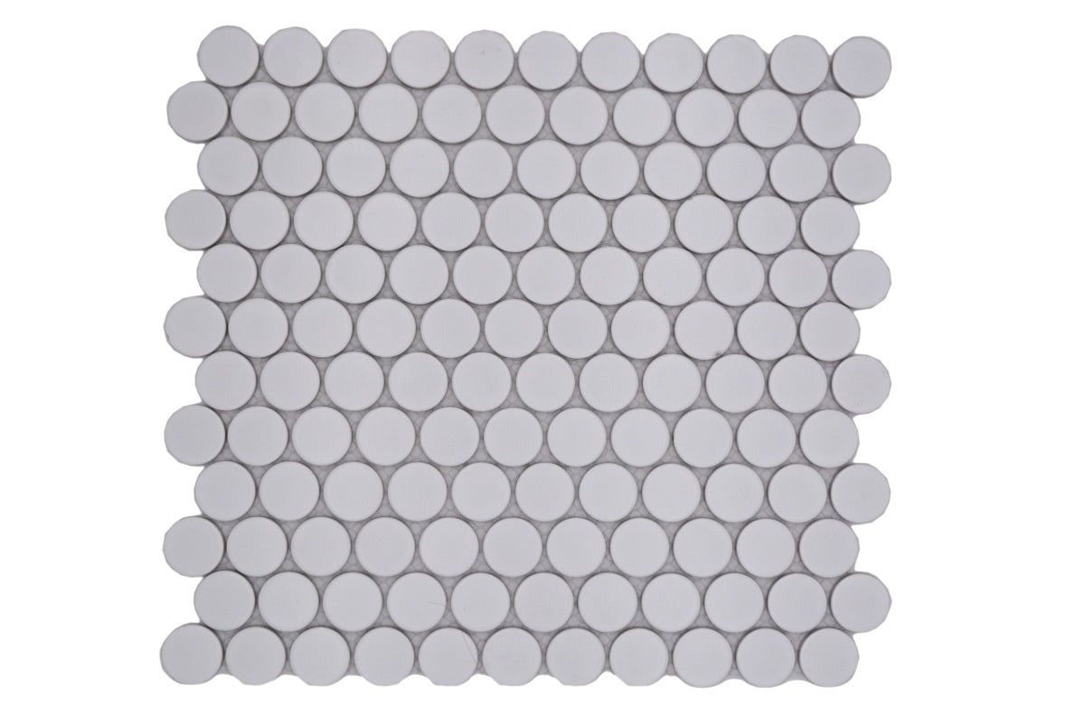 White Penny Matt Mosaic Tile HUH Knopf 11G
