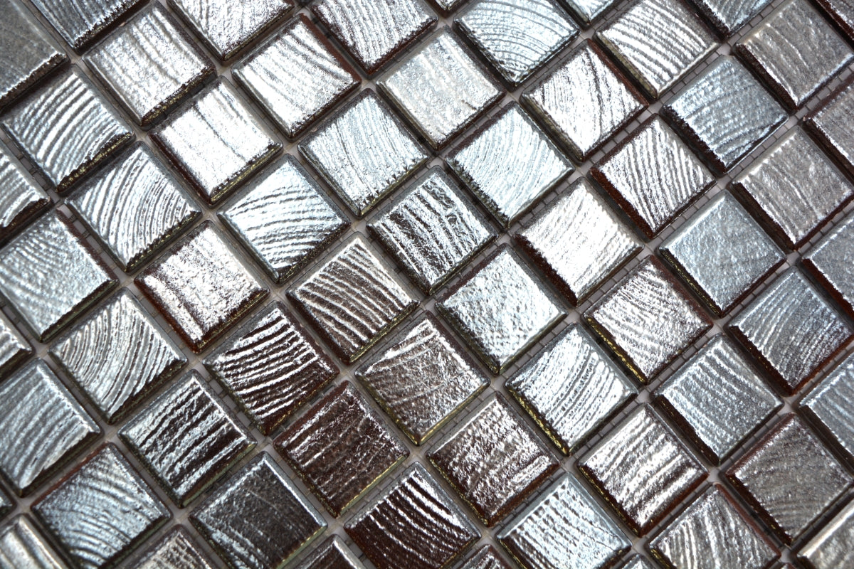 Silver Metallic Pattern Mosaic Tile HUH JAB 23SB27