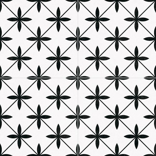 Dove White Matt Patterned Floor Tiles