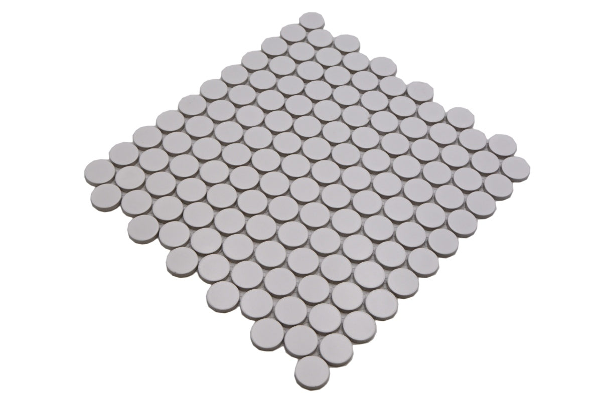 White Penny Matt Mosaic Tile HUH Knopf 11G