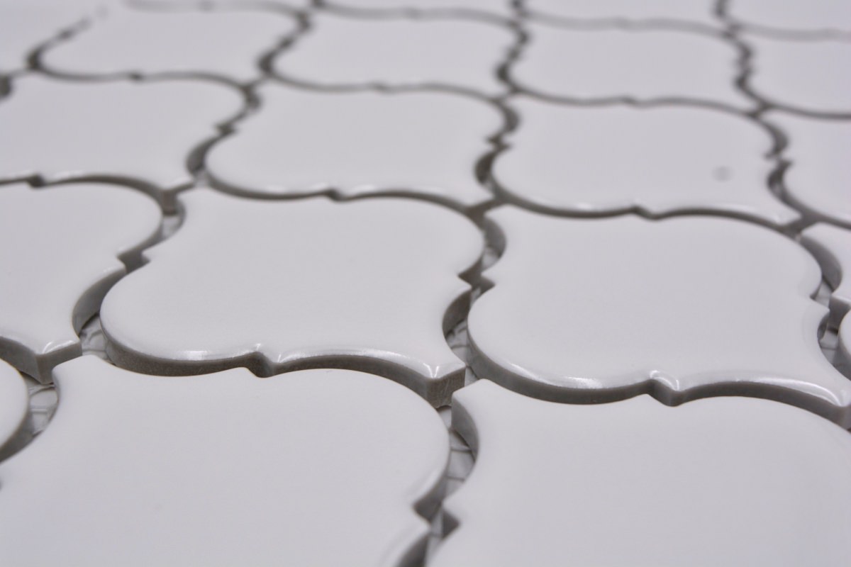 White Gloss Arabesque Mosaic Tile HUH CLP 2BG