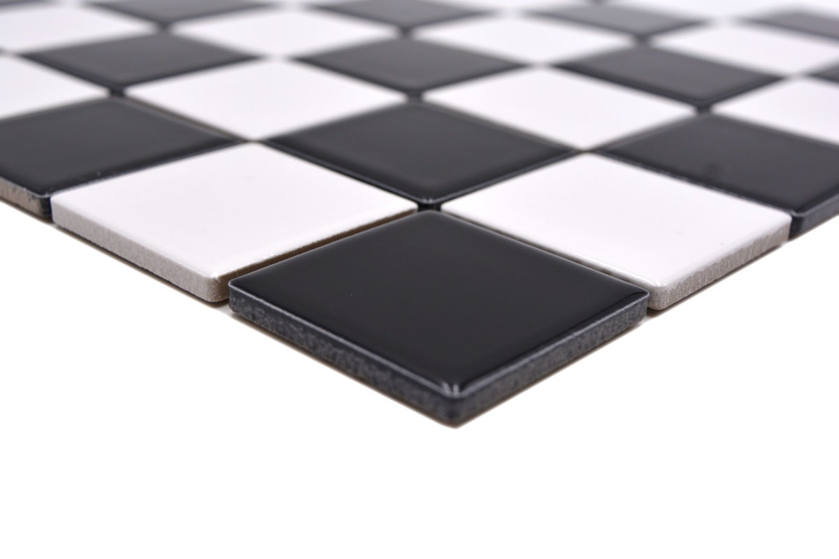 Chequered Black and White Gloss Mosaic Tile (Copy) HUH CD 200