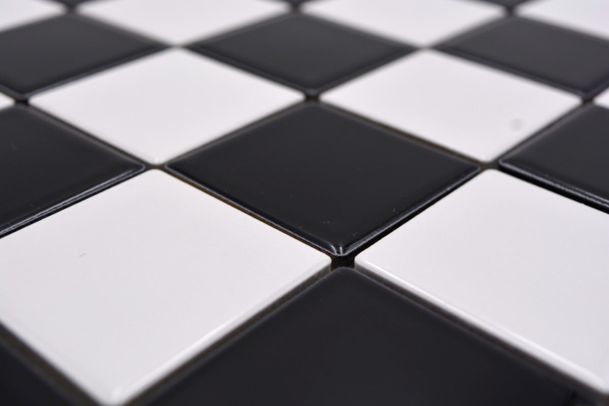 Chequered Black and White Gloss Mosaic Tile (Copy) HUH CD 200