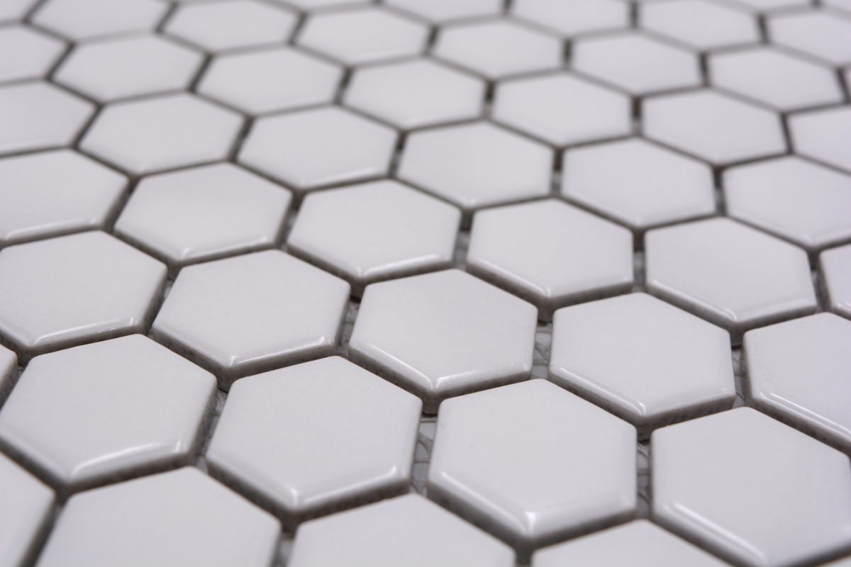 Hexagon Gloss White Mosaic Tile (Copy) HUH HX 050