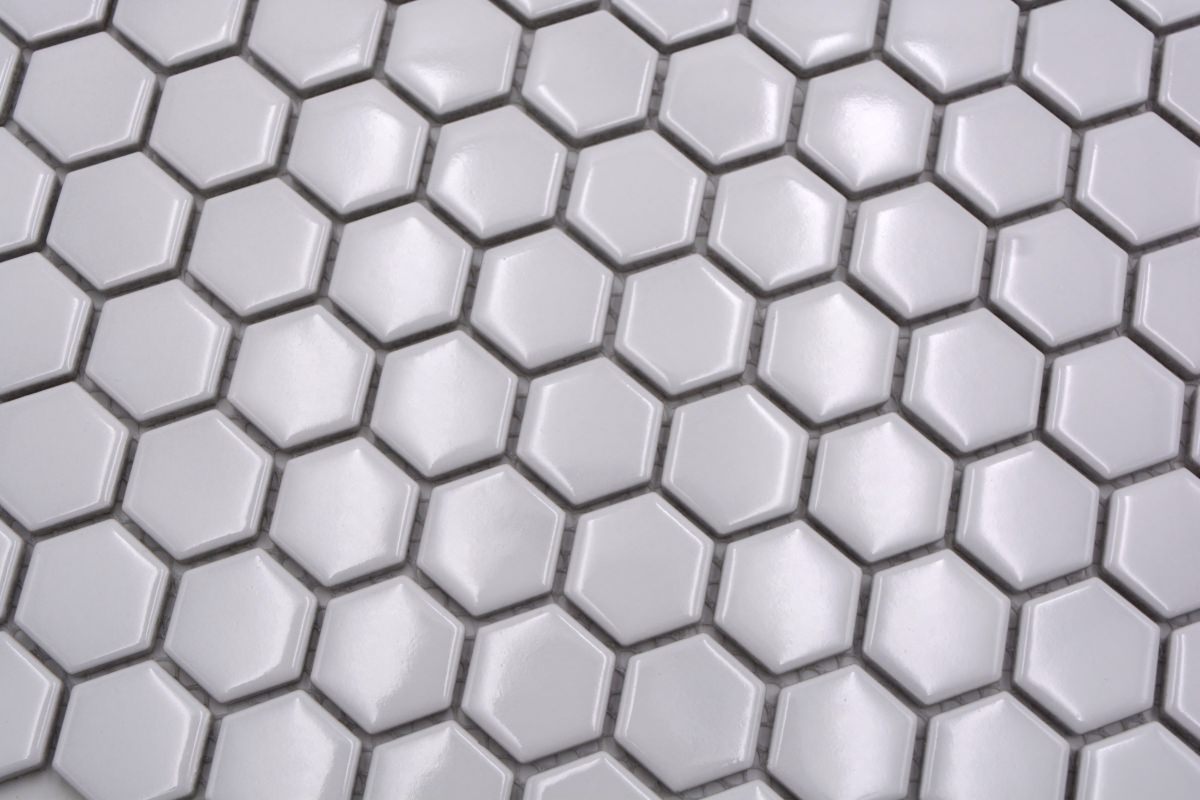 Hexagon Gloss White Mosaic Tile (Copy) HUH HX 050