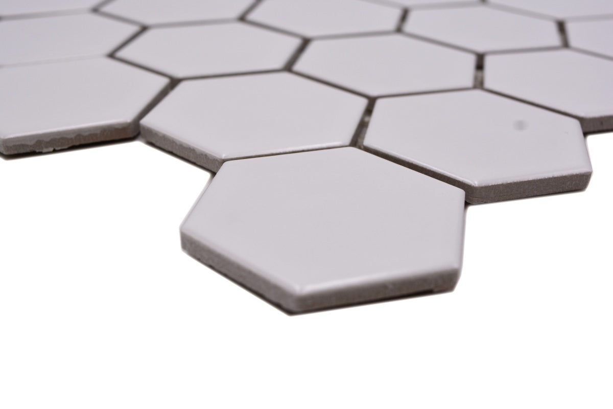 Hexagon Matt White Mosaic Tile (Copy) HUH HX 085