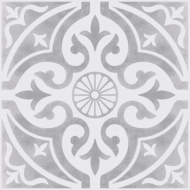 Kingsbridge Silver Patterned Wall and Floor Tiles - 330 x 330mm https://www.tiles-direct.com/wall-tiles-c26/laura-ashley-tiles-c1288/devonstone-black-feature-33cm-x-33cm-floor-tile-p2289
