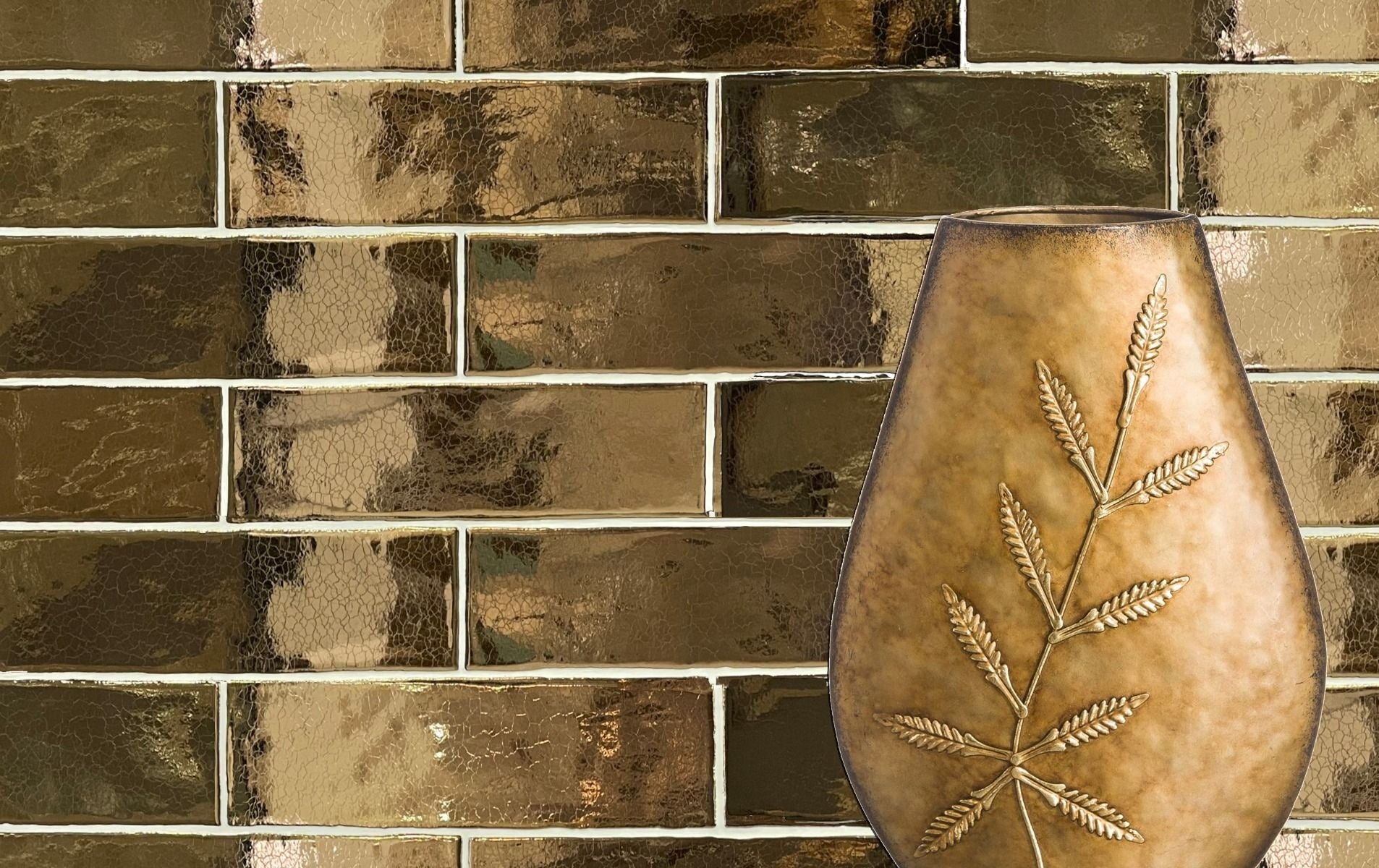 Retro Gold Vintage Metro Wall Tiles TilesDecor