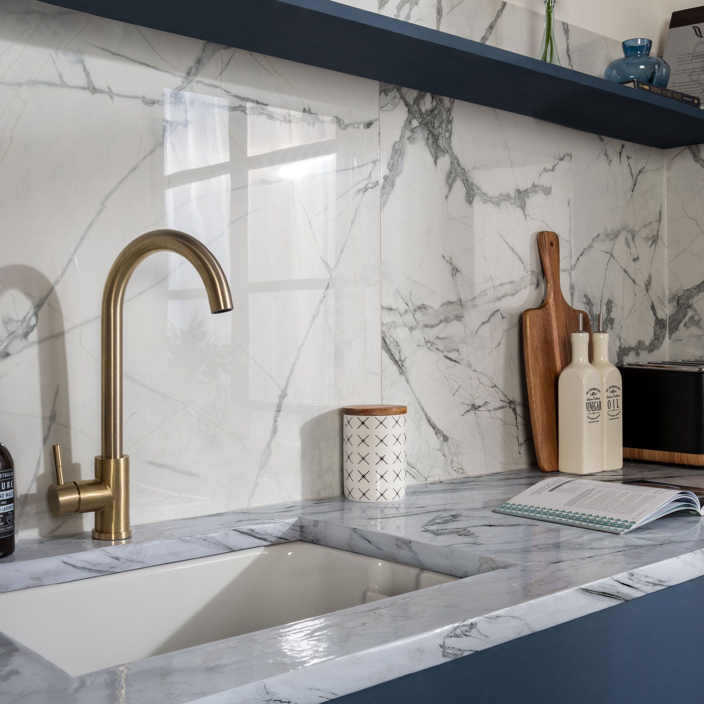 Allure Calacatta Polished Marble Effect 60x60cm Tiles TilesDecor