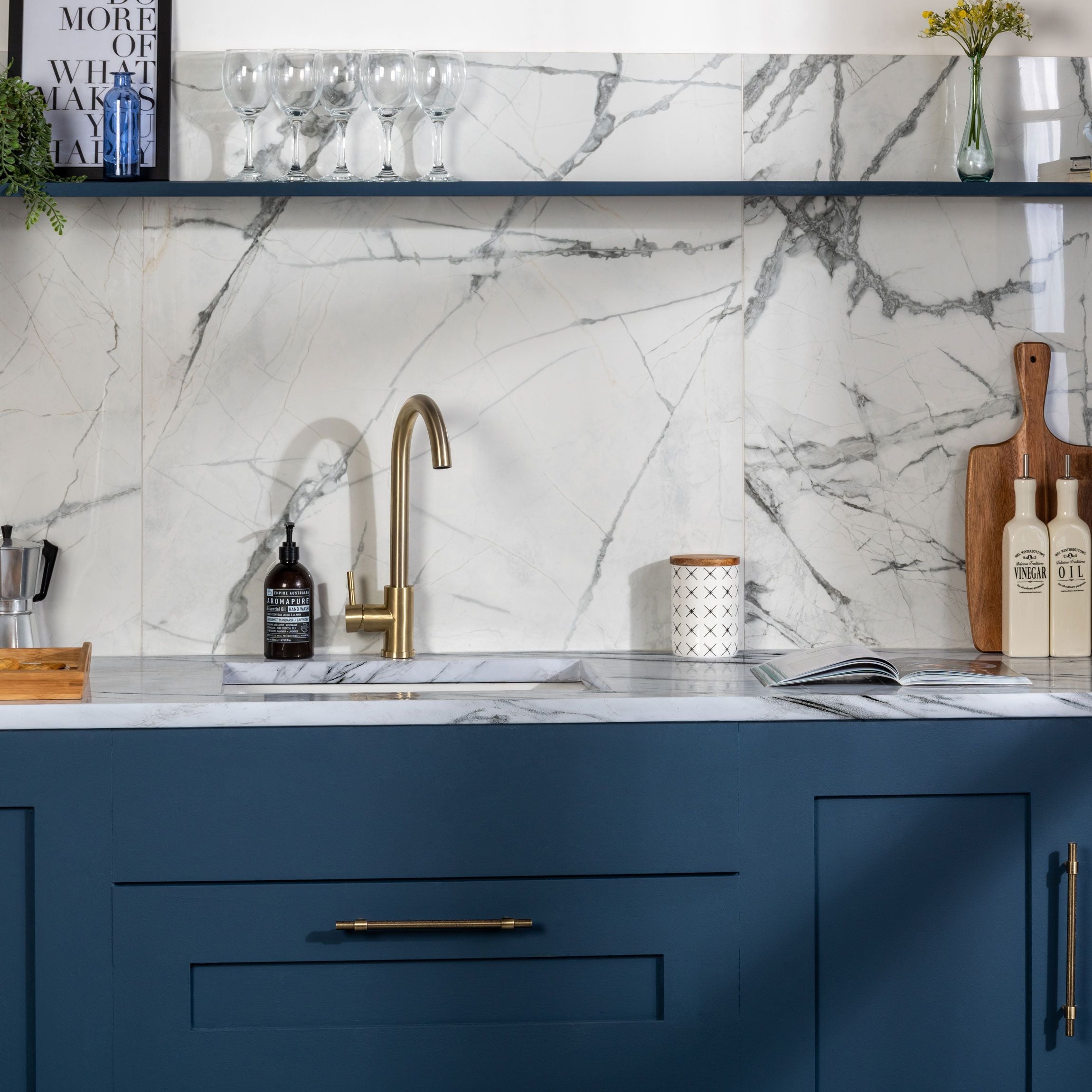 Allure Calacatta Polished Marble Effect 60x60cm Tiles TilesDecor