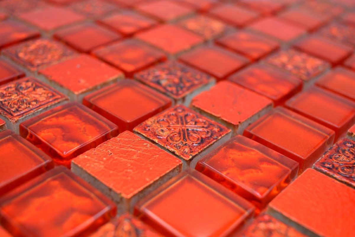 Atenea Red Mosaic Tile TilesDecor