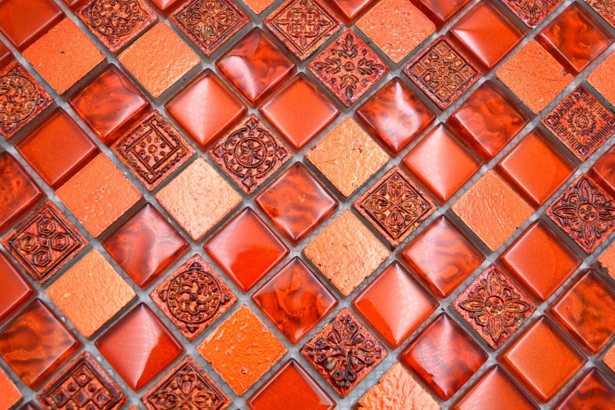 Atenea Red Mosaic Tile TilesDecor