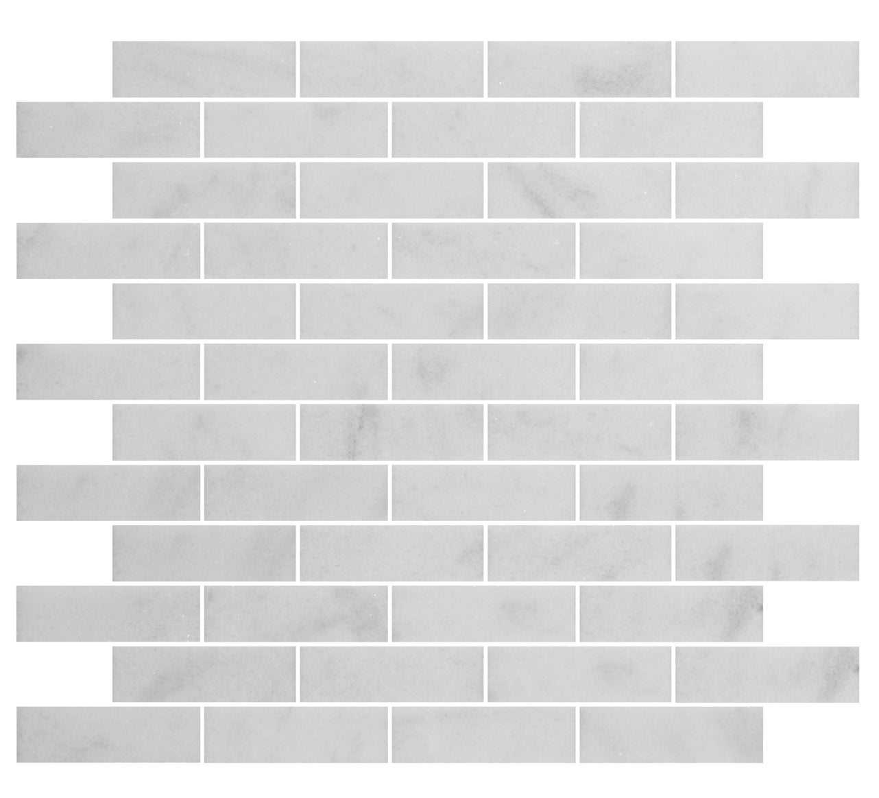 Carrara White Honed Brick Marble Mosaic Ionic same name