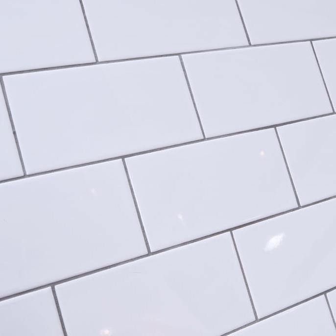 Flat Gloss White Brick tile 10x20cm Brooke FW1020G