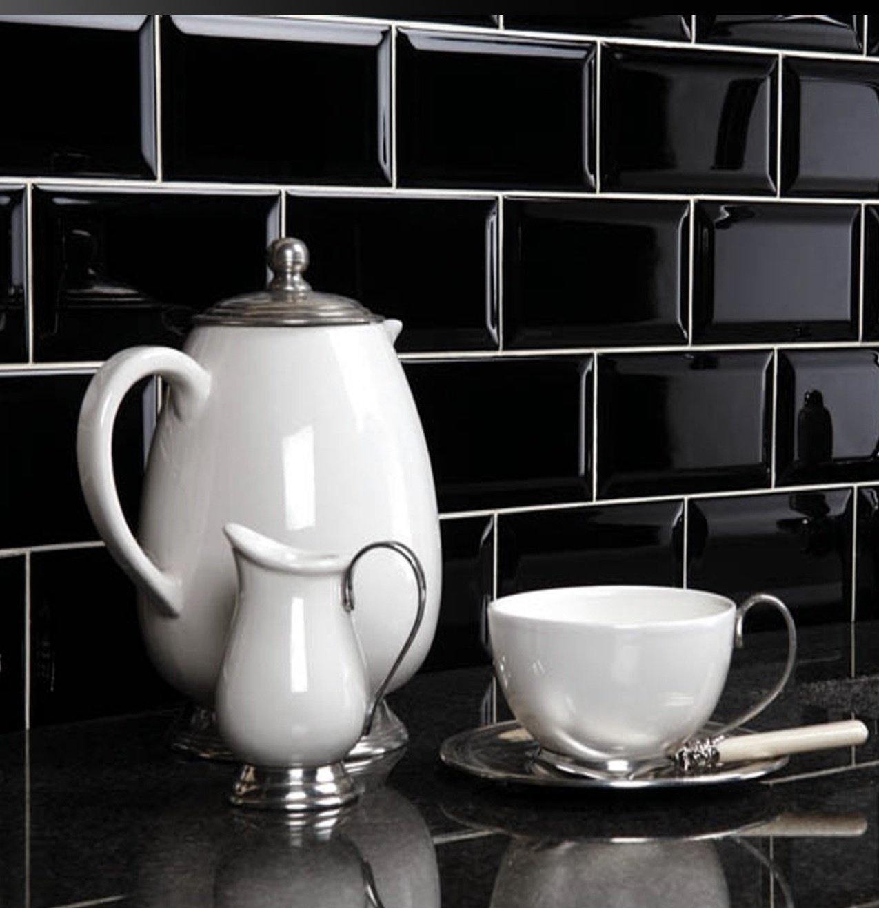 Bevel Jet Black Metro Tile (20 x 10cm) https://www.luxurytiles.co.uk/bevelled-jet-black-metro-tile-20x10cm.html