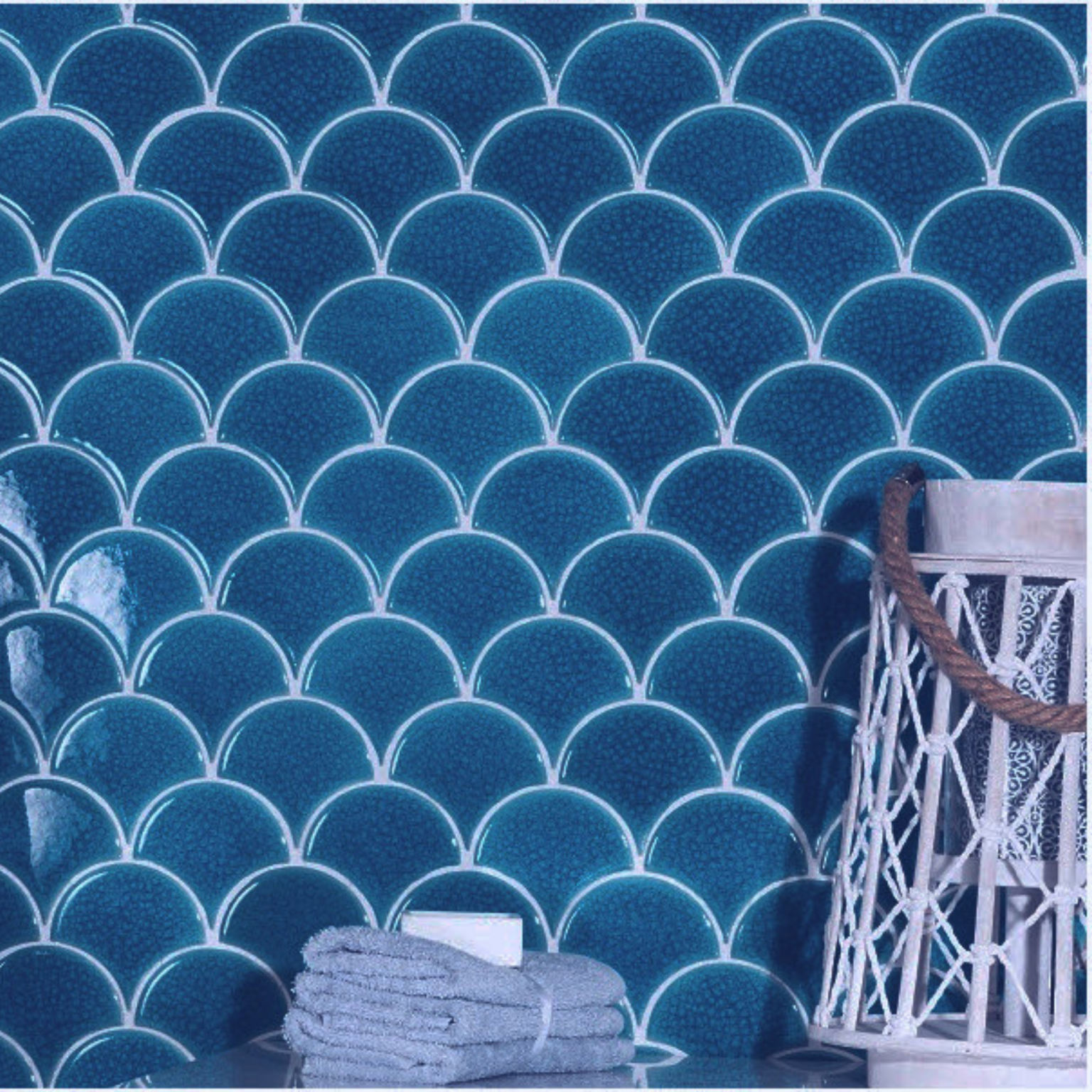 Persian Blue Drop Mosaic Tile (30.2 x 29.4cm) https://www.luxurytiles.co.uk/drops-persian-blue.html