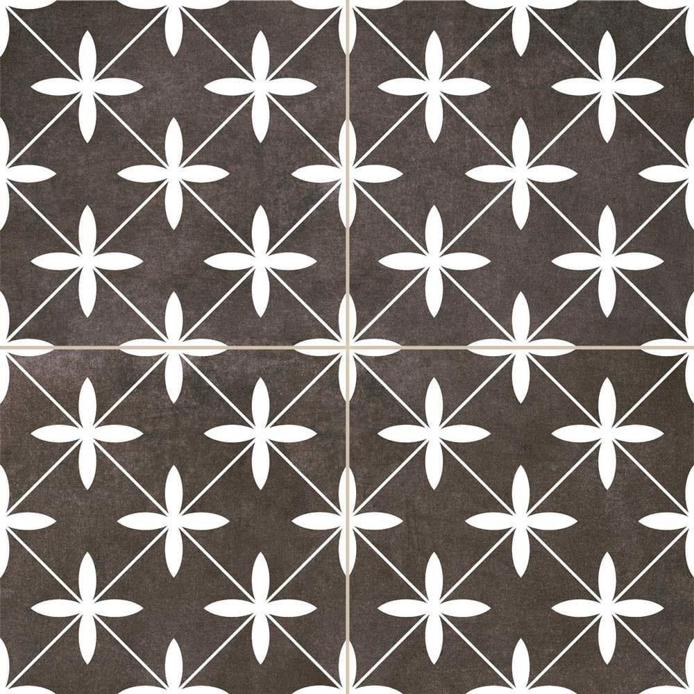 Oakham Black Pattern Tile (45 x 45cm) https://www.luxurytiles.co.uk/oakham-black-pattern-tiles.html