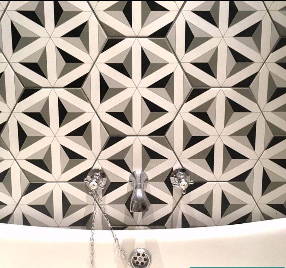 Star Pattern Hexagon Tile (33 x 28.5cm) walls and floors 14521
