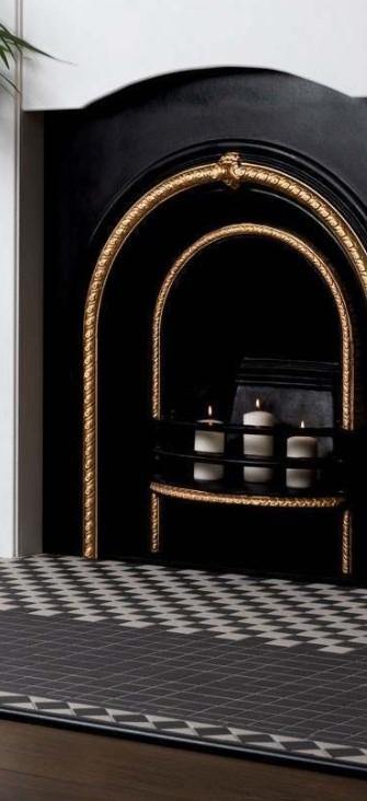 Victorian Black and White Border Tile wf 41055