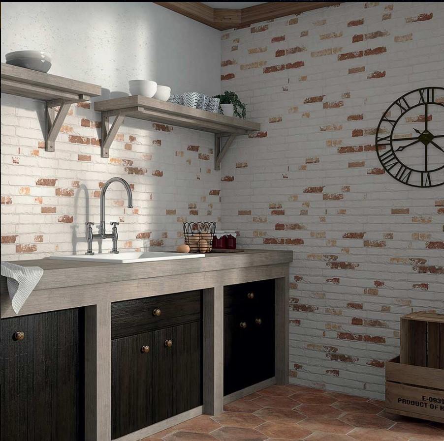 Manhattan Brown Brick Effect Tile (31 x 56cm) wf 15211