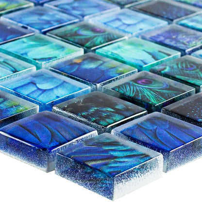 Sapphire Blossom Blue Glass Mosaic Mosafil TM35250