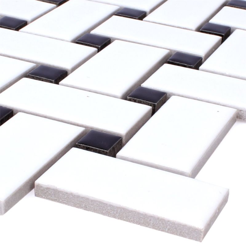 Sevilla White Black Mosaic Tiles Axel CBAS 19