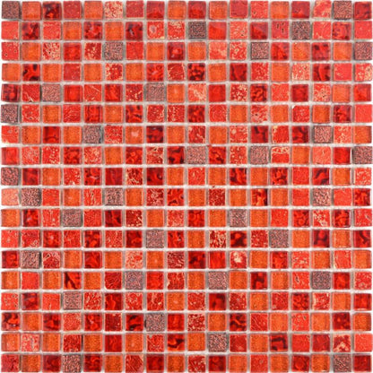 Cleopatra Red Natural Stone Glass Mosaic Mosafil TM34413 Axel XCM M720