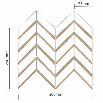 White and Gold Chevron Marble Mosaic Tile TilesDecor