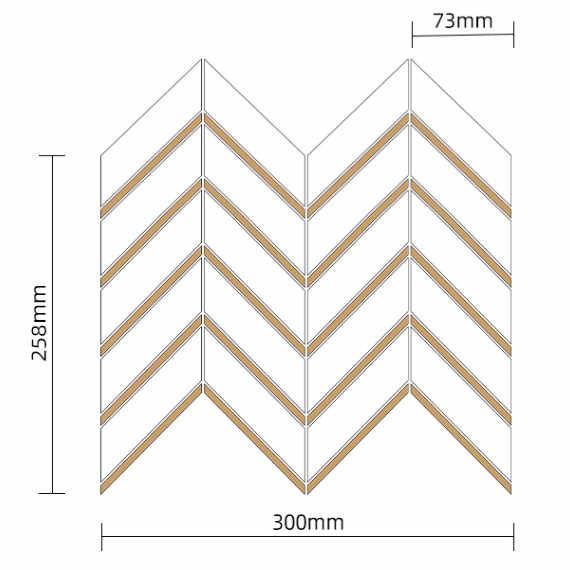 White and Gold Chevron Marble Mosaic Tile TilesDecor