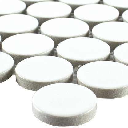 Blanc Penny Gloss Mosaic Tile Mosafil TM35358 Axel Knopf 100N