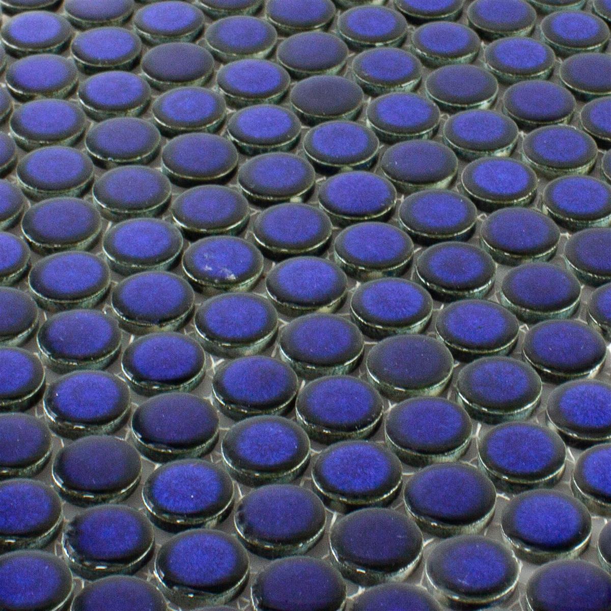 Midnight Blue Penny Mosaic Tiles Axel Knopf 451N Mosafil TM35406