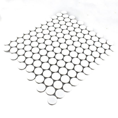 Blanc Penny Gloss Mosaic Tile Mosafil TM35358 Axel Knopf 100N