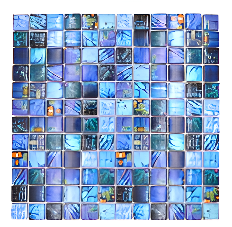 Sapphire Blossom Blue Glass Mosaic Mosafil TM35250