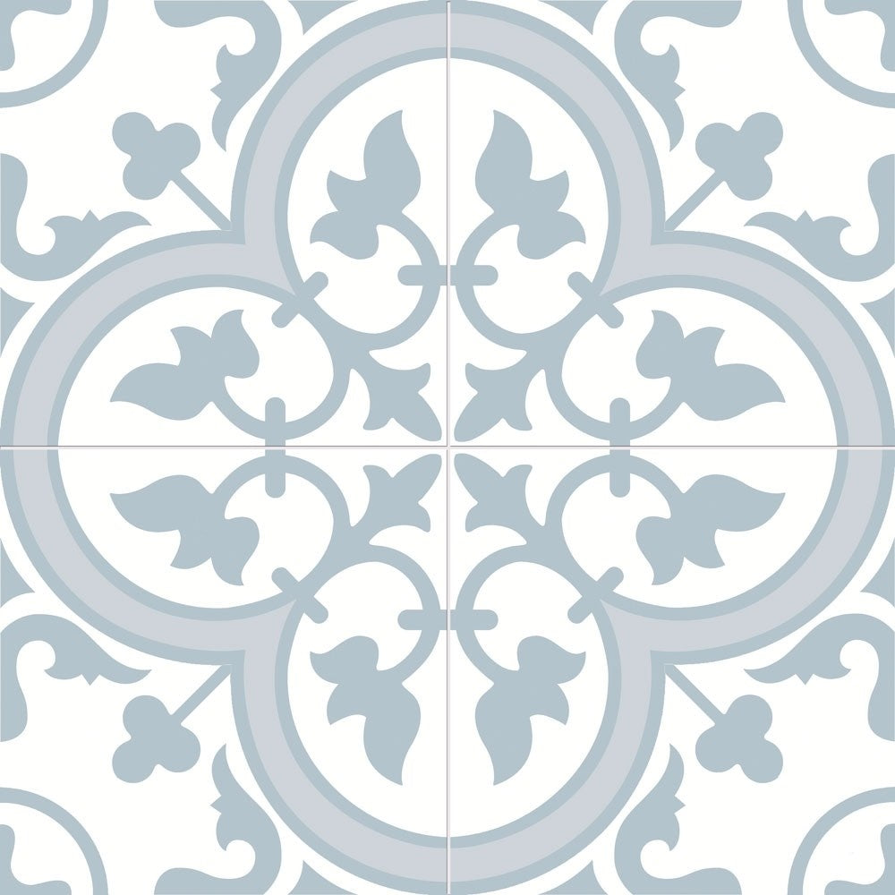 Charter Powder Blue classic pattern wall and floor tile BCT12909