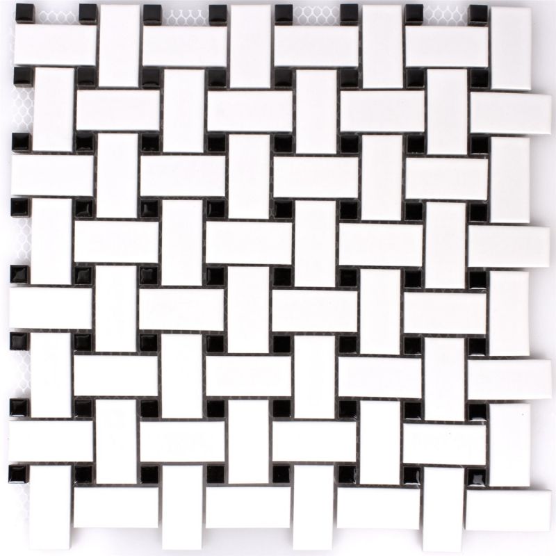 Sevilla White Black Mosaic Tiles Axel CBAS 19