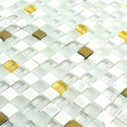 Maryot White Gold Natural Stone Mosaic Tile Mosafil TM35072 Axel XCM M640